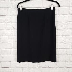 Moschino Cheap And Chic Black Wool A-Line Skirt Back Vent Side Zip Italy Sz US 8